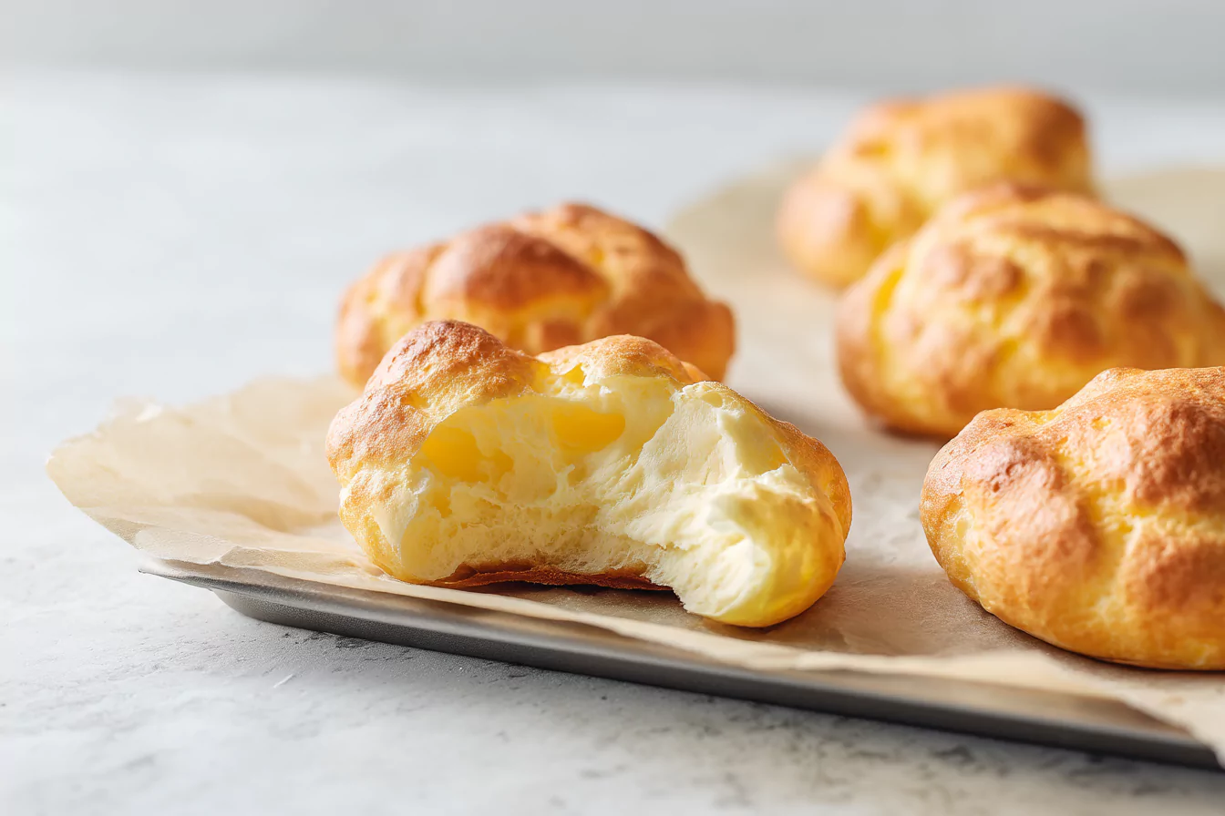 best-fluffy-cottage-cheese-cloud-bread perfectly baked fluffy cottage cheese cloud bread on tray
