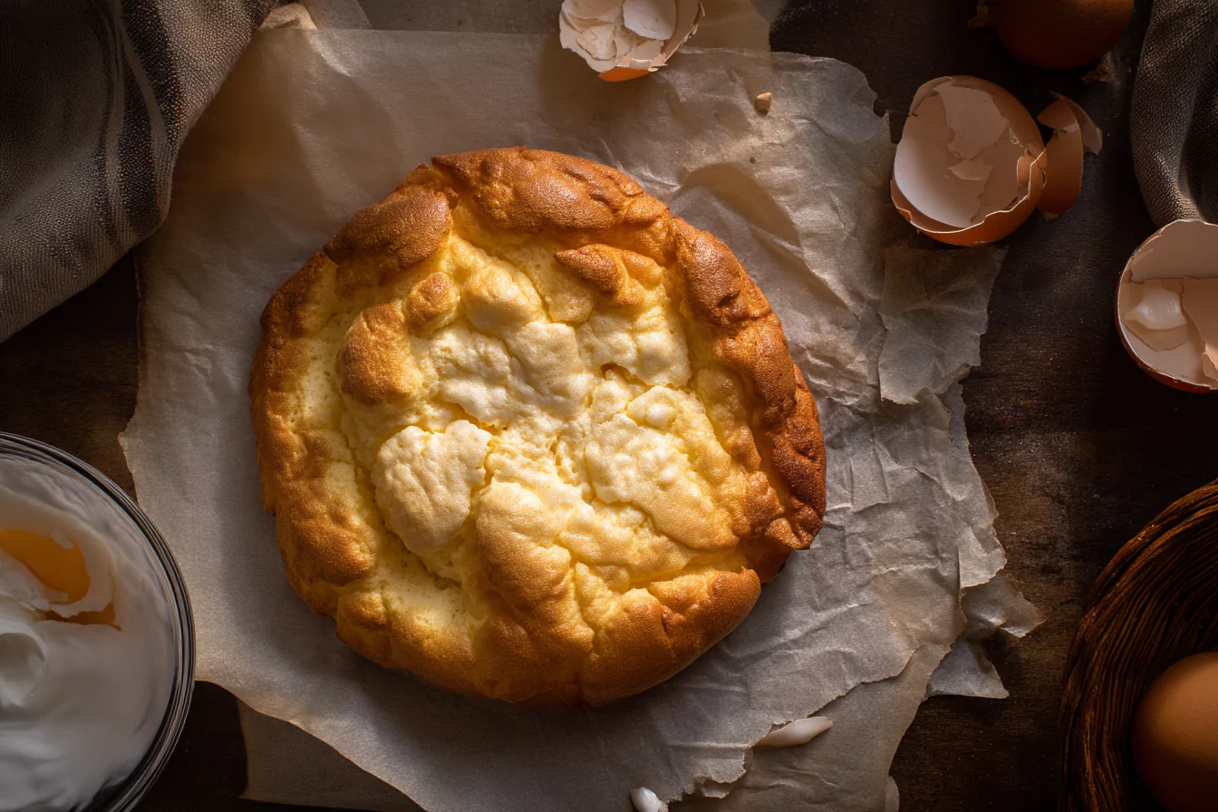 cloud-bread-fluff-mistakes deflated cottage cheese cloud bread with baking mistakes