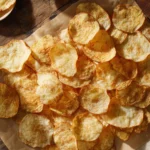 Cottage cheese chip baked on parchment paper