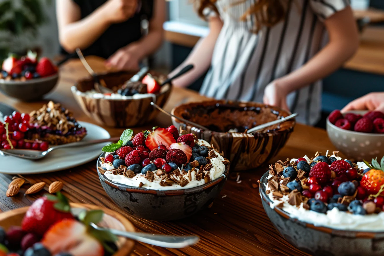 cottage-cheese-desserts-healthy-family Family enjoying healthy cottage cheese desserts together