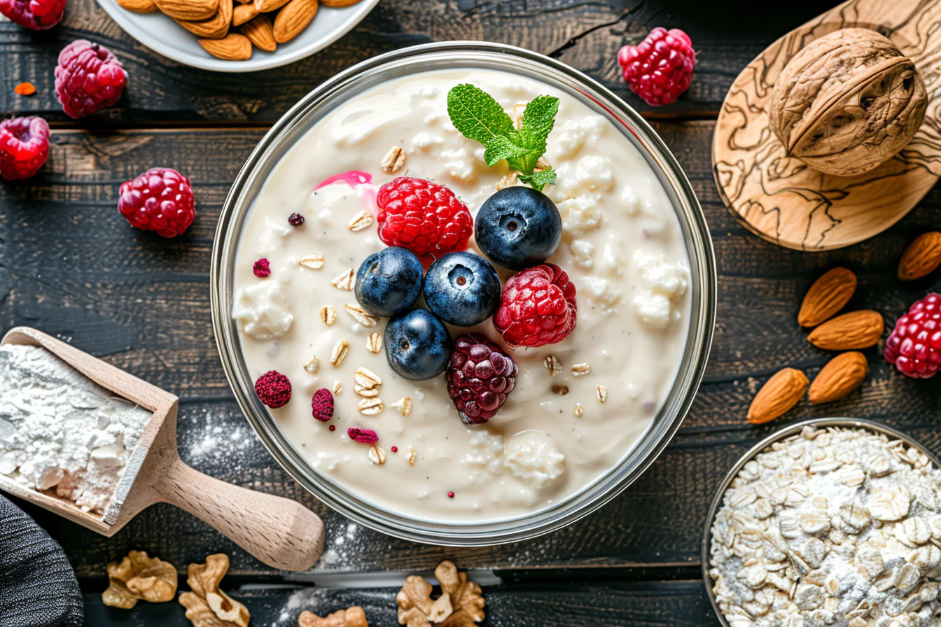 cottage-cheese-desserts-healthy-protein-benefits Protein-rich cottage cheese dessert with nutritional ingredients