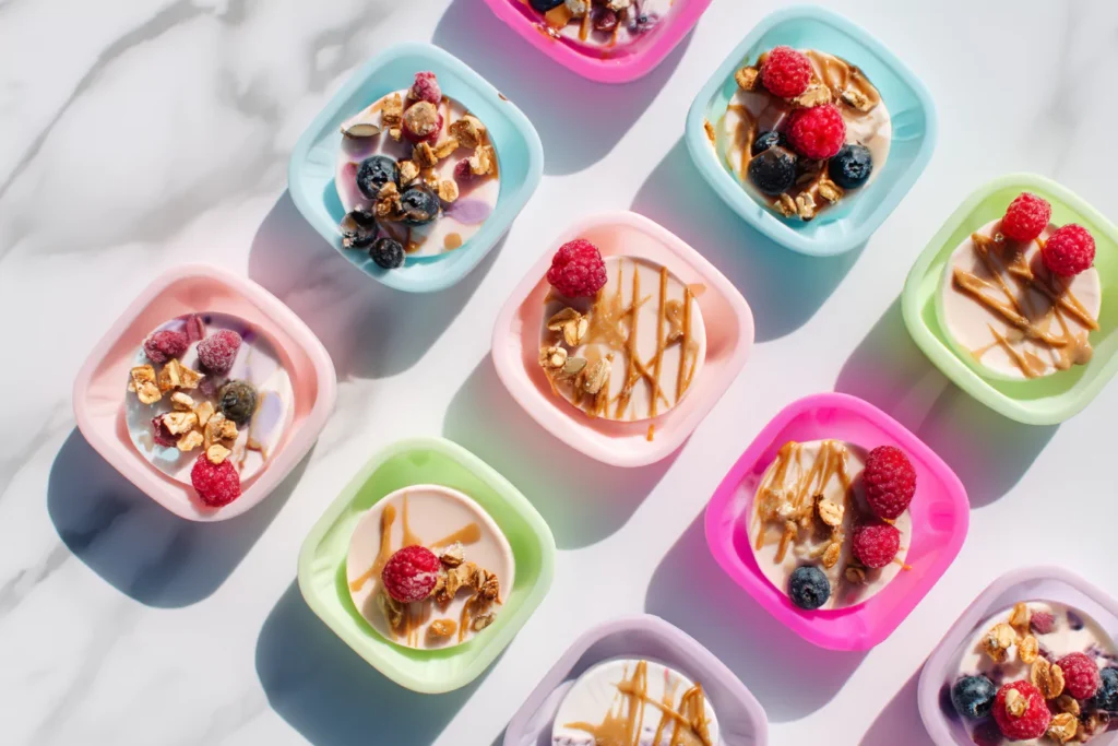 frozen yogurt bites recipe with fruit and granola