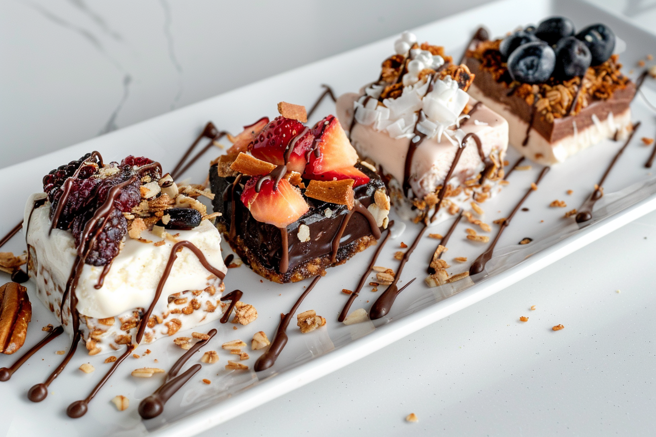 frozen-yogurt-bites-upgrade-tips assorted frozen yogurt bites with creative toppings