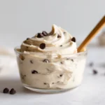 greek yogurt cookie dough texture in glass bowl