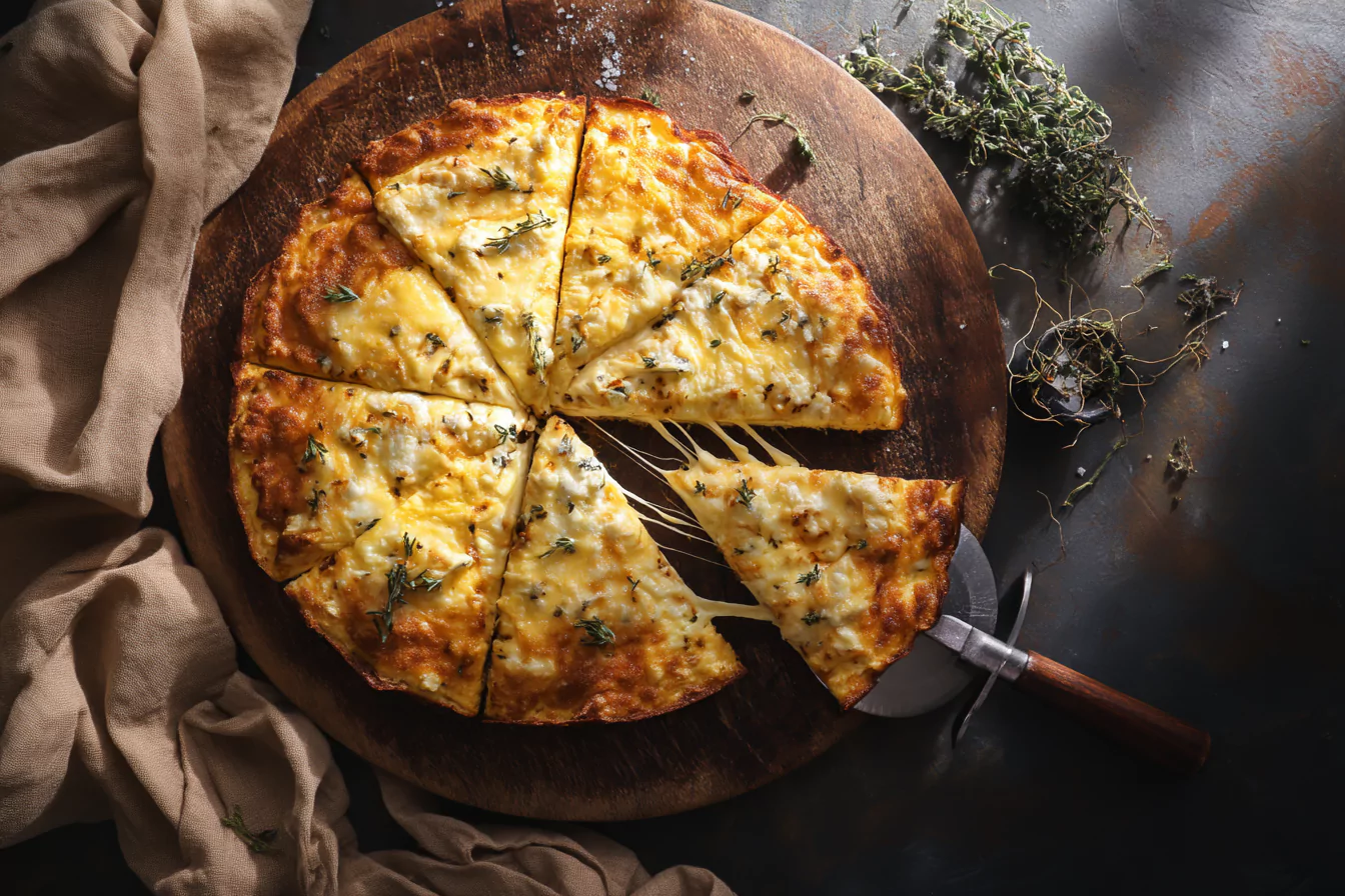 keto-cottage-cheese-pizza-conclusion finished keto cottage cheese egg pizza crust ready to serve