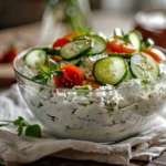 Low sodium cottage cheese served with fresh vegetables