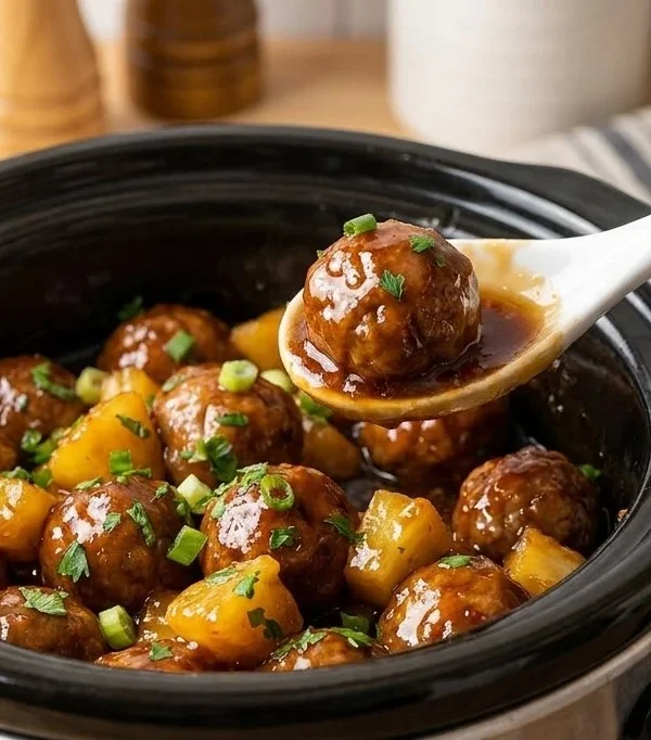 Crockpot Hawaiian Meatballs