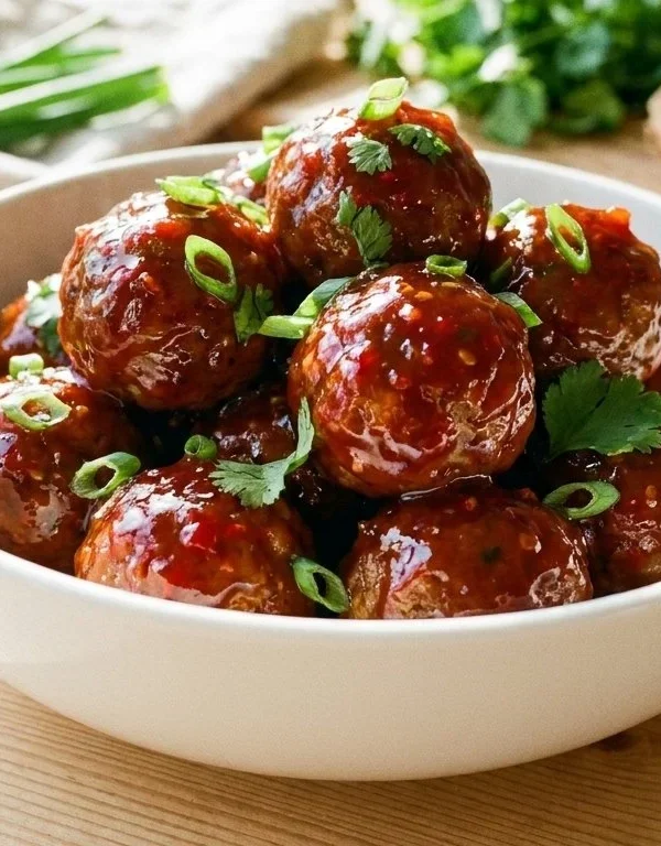 Crockpot Sweet Chili Meatballs