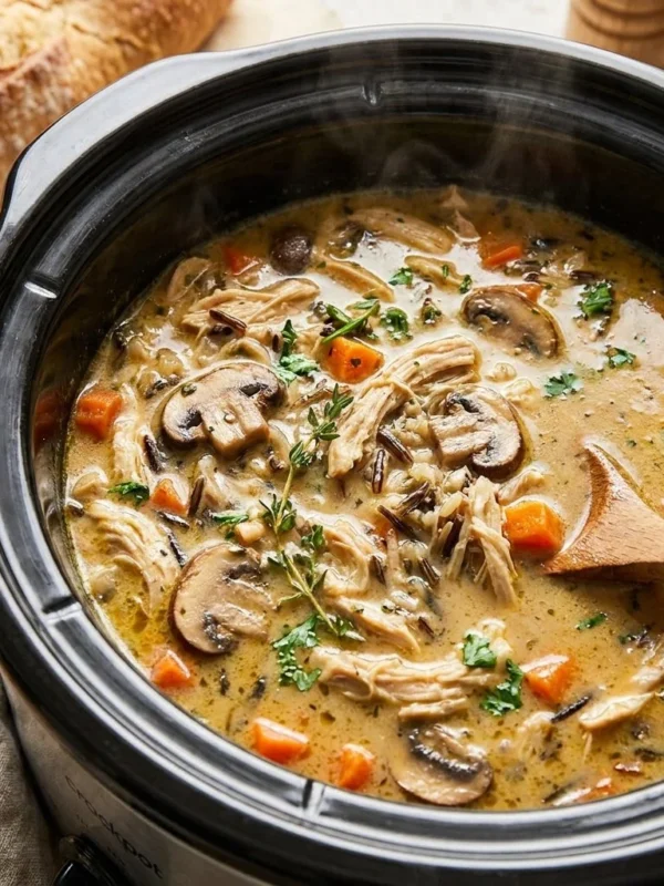 Slow Cooker Creamy Chicken Wild Rice Soup
